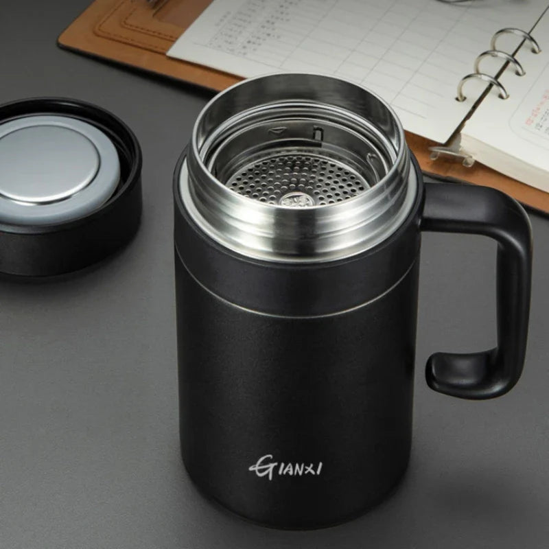 Afralia™ Stainless Steel Straw Thermos Bottle: Leak-Proof Portable Insulated Vacuum Flask