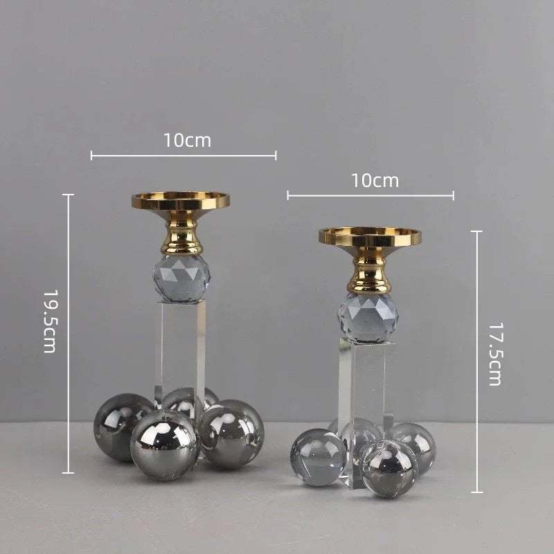 Afralia™ Clear Crystal Geometric Candle Holder for Home Decoration