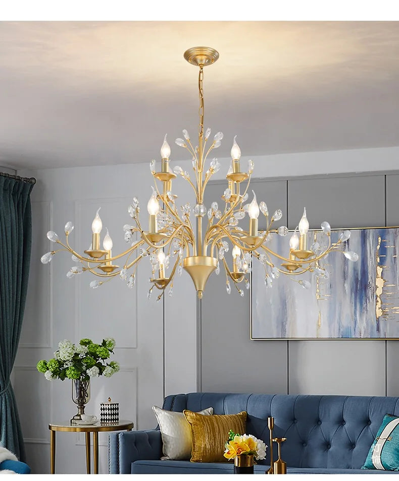 Afralia™ Crystal LED Chandelier for Home Lighting in Bedroom Living Room Dining Kitchen