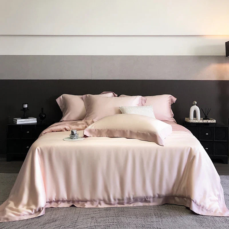 Afralia™ 600TC Lyocell Eucalyptus Fiber Bedding Set: Duvet Cover, Bed Sheet, Pillowcases