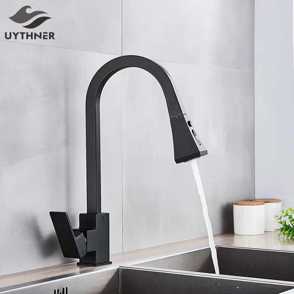 Afralia™ Pull Out Kitchen Faucet Single Handle Swivel 360° Hot Cold Mixer Tap