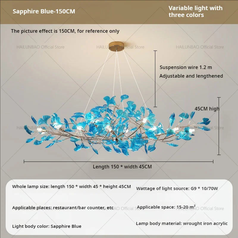 Afralia™ Gingko Leaf Chandelier: Modern Luxury Art Decor for Home, Restaurant & Bar