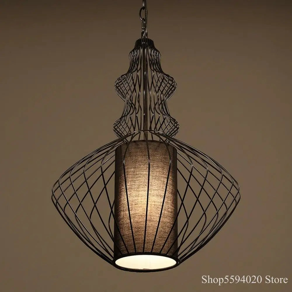 Afralia™ Vintage Birdcage Pendant Lamp for Home Decoration