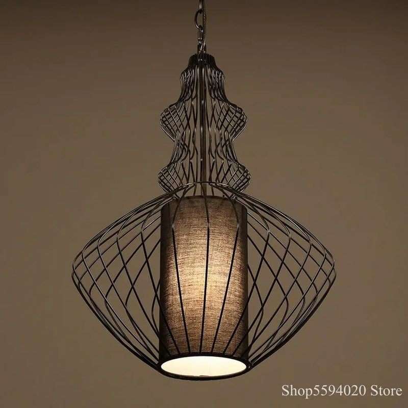 Afralia™ Vintage Birdcage Pendant Lamp for Home Decoration