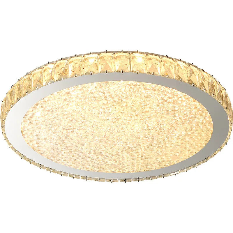 Afralia™ Crystal Round LED Ceiling Chandelier - Modern Stainless Steel Light