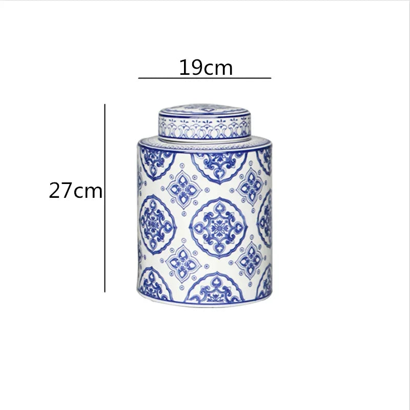Afralia™ Chinese Retro Ceramics Golden Vase with Cover for Home Décor and Organization