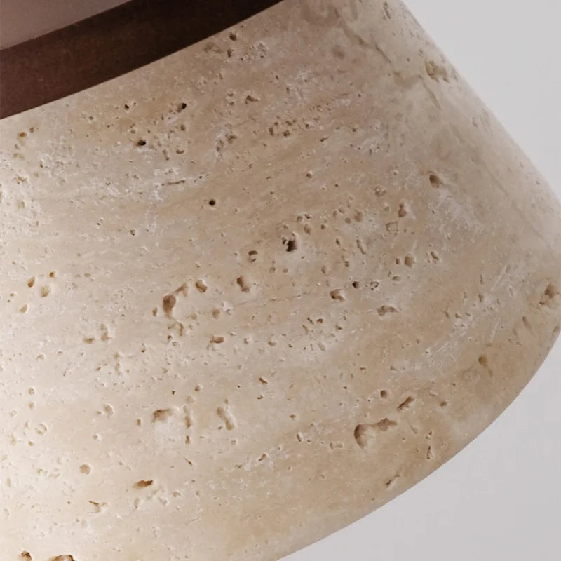 Afralia™ Yellow Travertine Wood LED Pendant Lamp - Nordic Modern Living Dining Room Light