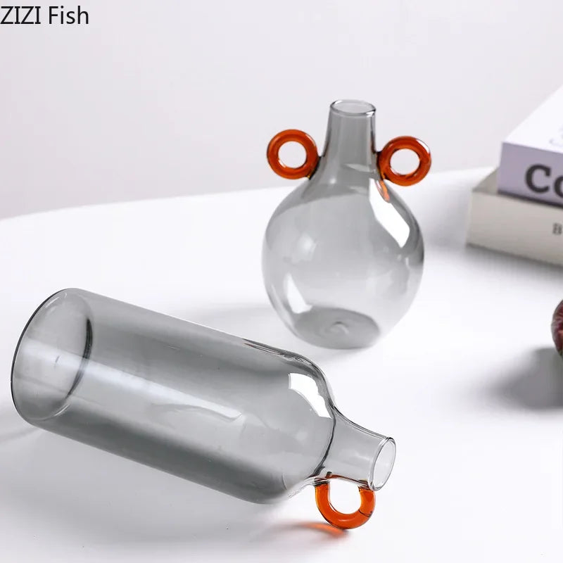 Afralia™ Clear Glass Vase Hydroponics Plant Pot Room Decor Floral Vases Aesthetic Pieces