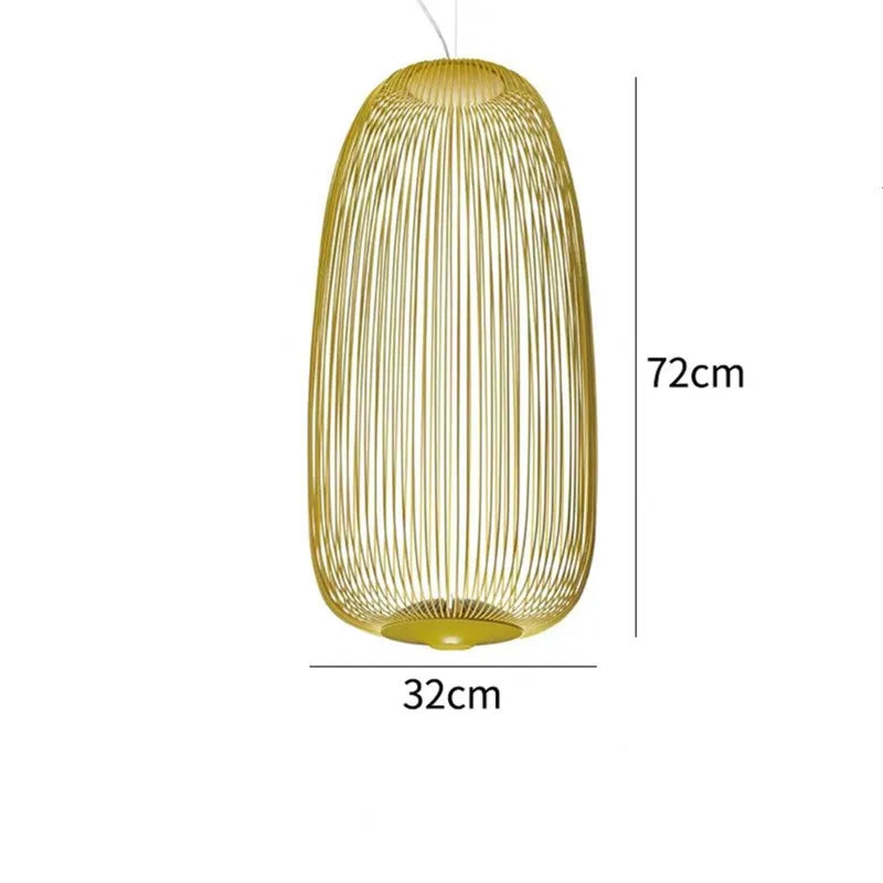 Afralia™ Spokes Pendant: Minimalist Birdcage Hanging Light for Villa, Lobby, Staircase & Home Decor