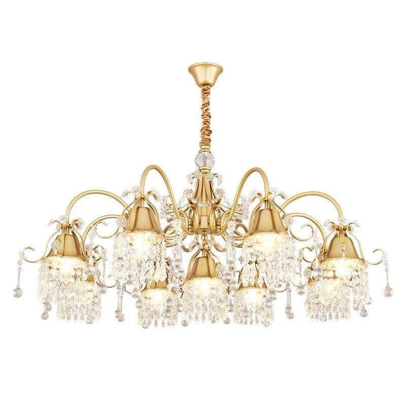 Afralia™ Iron Crystal Chandelier: Retro & Creative Lighting for Living Room, Bedroom, Dining Room