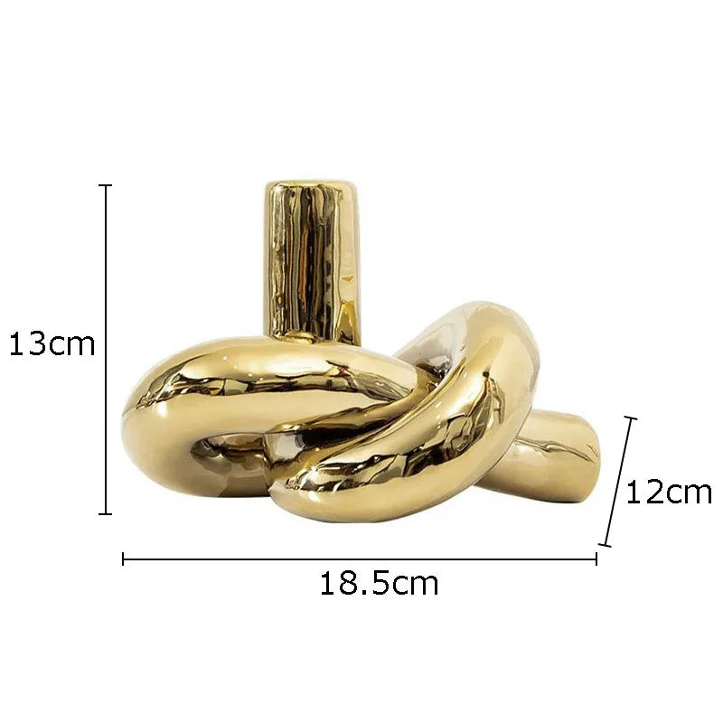 Afralia™ Ceramic Knot Sculpture Abstract Desk Decor Artwork Room Aesthetic Statues