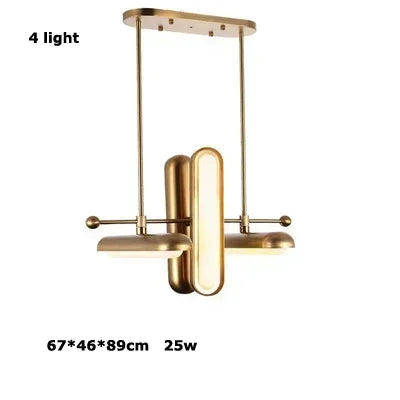 Afralia™ Golden Art Deco Iron Glass Chandelier Lighting for Dinning Room