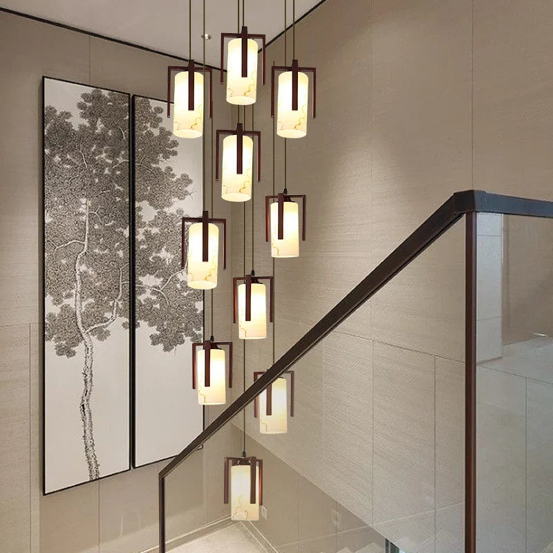 Afralia™ Marble LED Pendant Light for Modern Villa Living Room - Luxury Ceiling Lighting