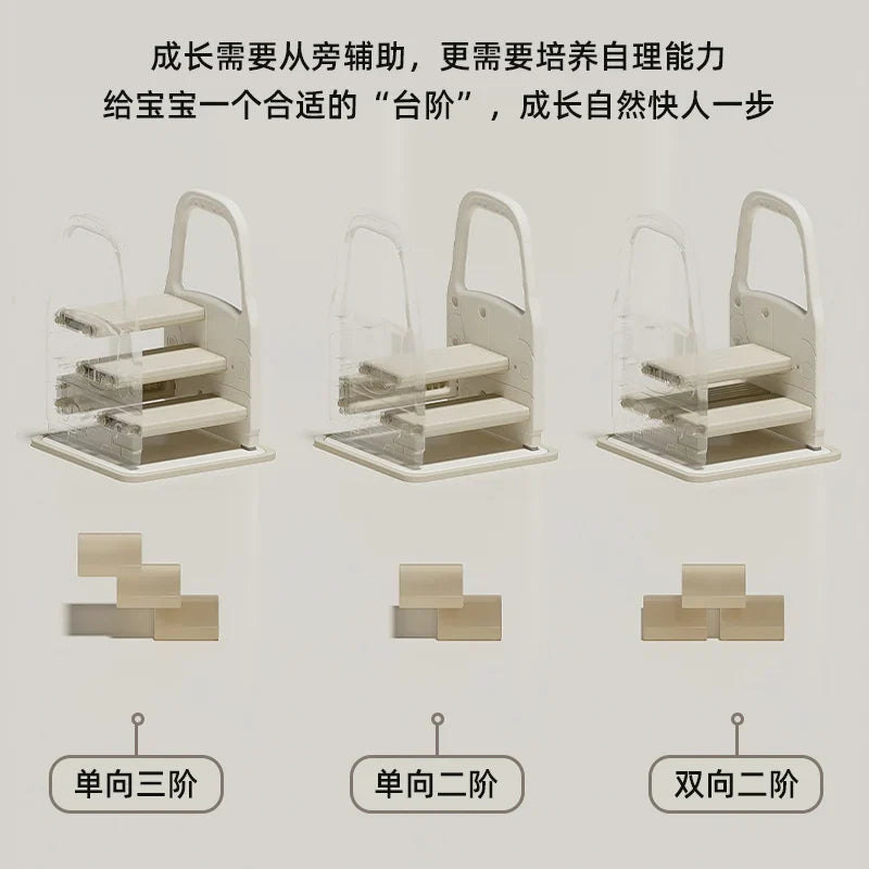 Afralia™ Metal Folding Ladder Stairs for Home Kitchen Decor and Kids Steps