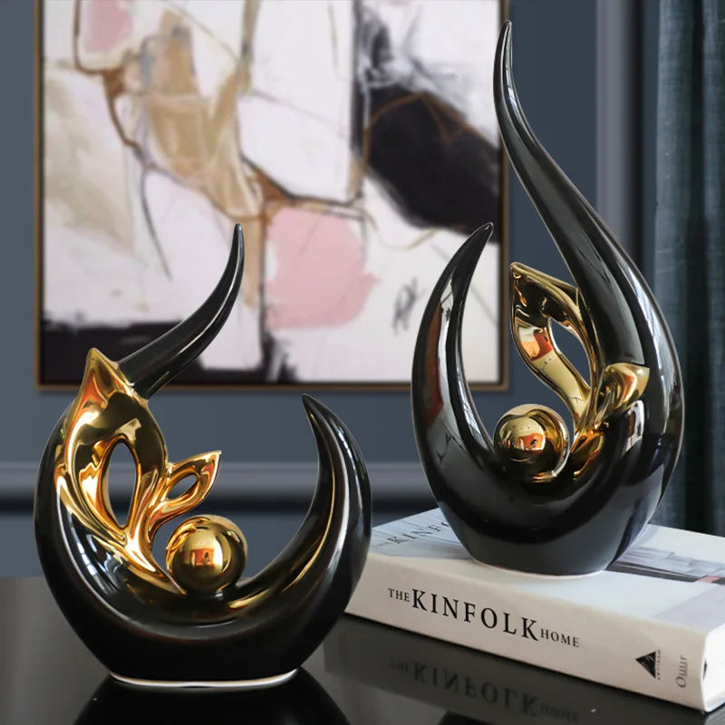 Afralia™ Lifelike Nordic Ceramic Figurine for Home Office Decor & Desk Craft Gift