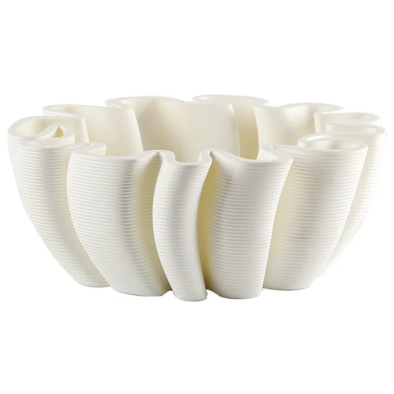 Afralia™ Geometric Striped Fruit Plate Tray for Home Decor & Storage