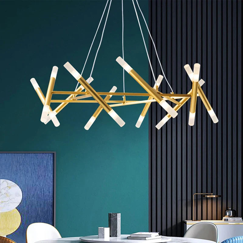 Afralia™ Modern LED Chandelier: Black Hanging Lamp for Living Room, Kitchen, Dining Table, Bedroom