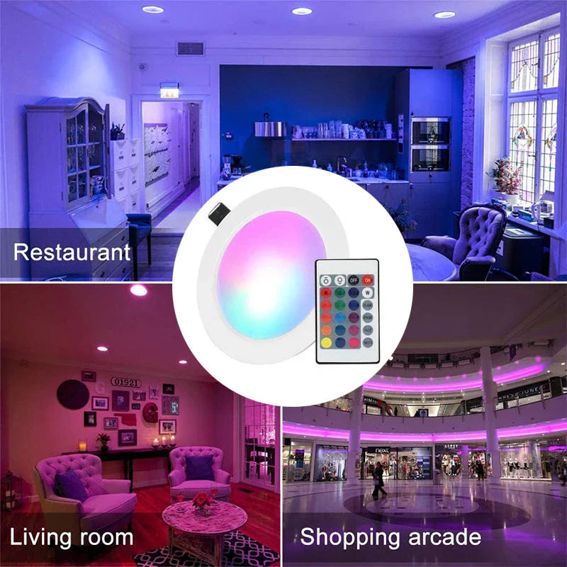 Afralia™ Dimmable RGB LED Downlight 10W/15W Ceiling Spot Light with Remote Control