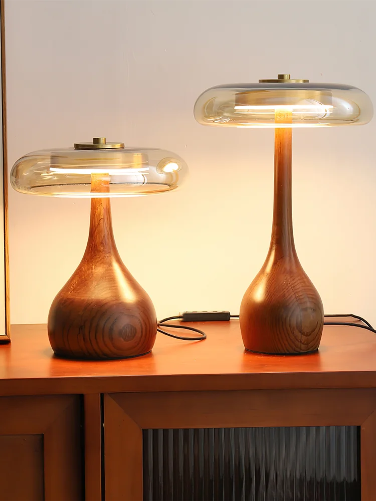 Afralia™ Andi Walnut Table Lamp for Living Room Bedroom Study Hotel Creative French Style