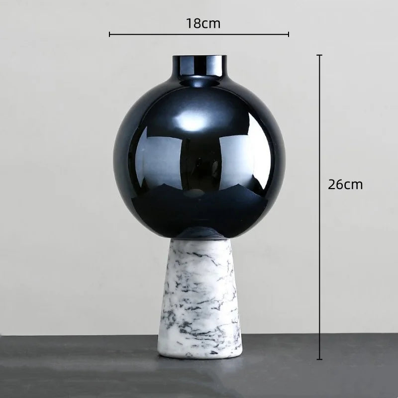 Afralia™ Geometric Circle Star Glass Vase: Handicraft Home Decor Flower Arrangement Accessory