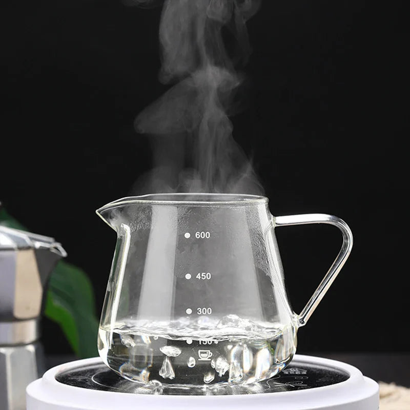 Afralia™ Glass Coffee Pot Server 400/600ML - Reusable Coffee Carafe for Milk, Juice, Tea