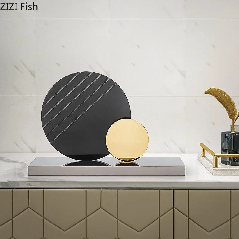 Geometric Circular Ring Desk Decoration by Afralia™