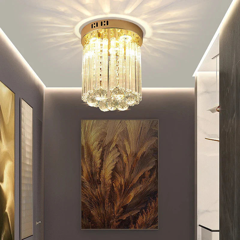 Afralia™ Elegant Crystal Ceiling Light for Entryway, Stairs, and Hallway