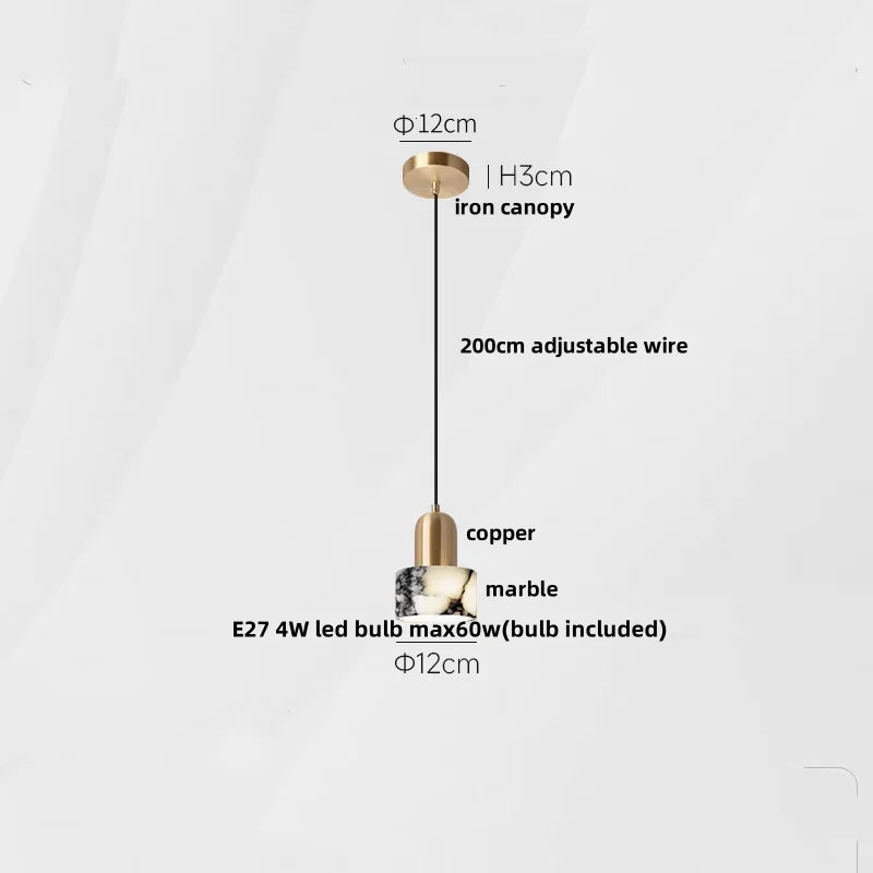Afralia™ Marble LED Pendant Lamp Modern Nordic Glass Hanging Lights