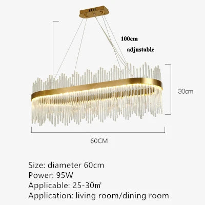 Afralia™ Crystal Pendant Chandelier Remote Control Dimmable LED Lighting