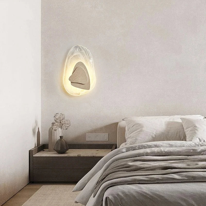 Afralia™ Wabi Sabi LED Wall Light Fixture | Nordic Modern Glass Bedside Lamp