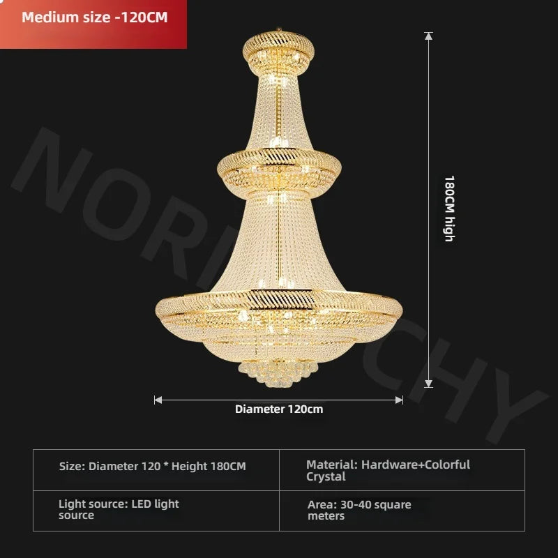 Afralia™ Luxury Crystal Living Room Chandelier - Modern LED Long Chandelier