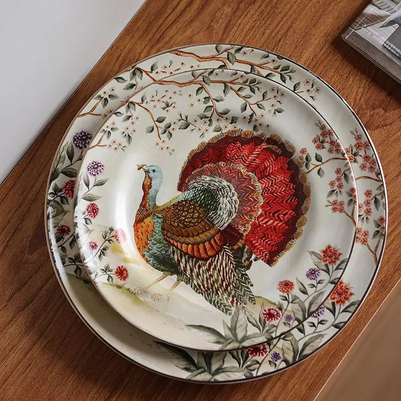 Afralia™ Ceramic Western Steak Fruit Dishes vintage country style for a touch of farmhouse charm.