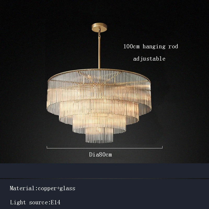 Afralia™ Brass and Glass Art Deco Chandelier - Nordic Style Luxury Ceiling Lamp