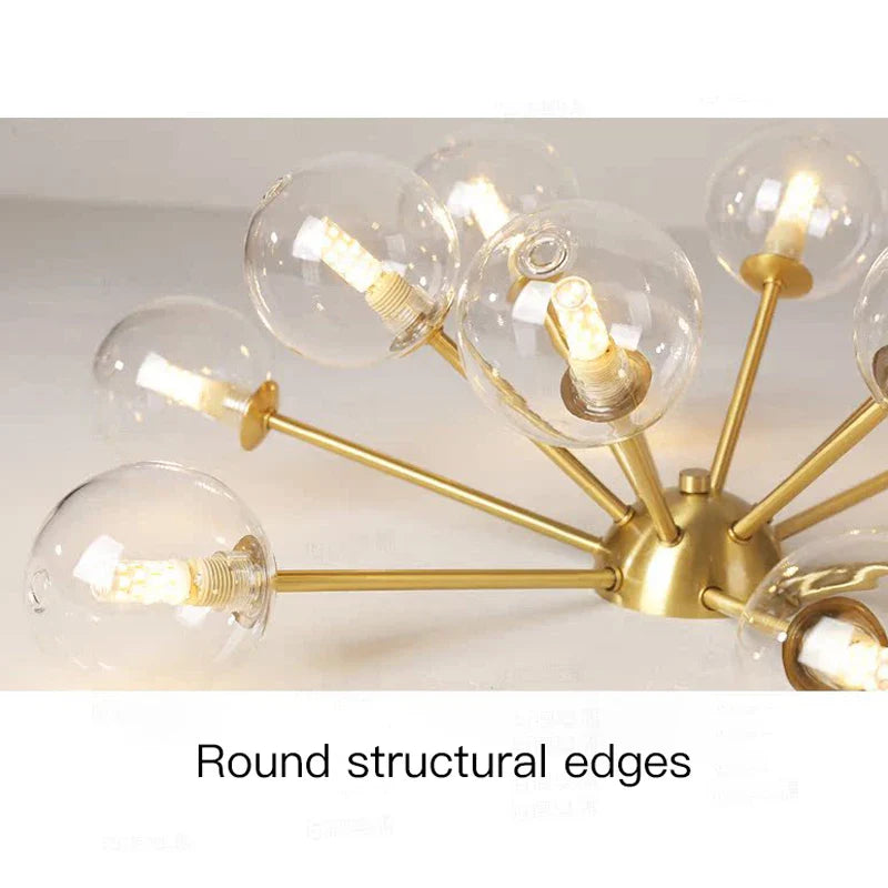 Afralia™ Glass Ball LED Ceiling Chandelier for Modern Living Room and Bedroom Lighting