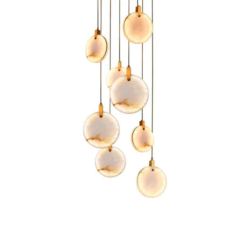 Afralia™ LED Marble Gold Chandelier for Living Room, 2025 Trend Lustre Lighting