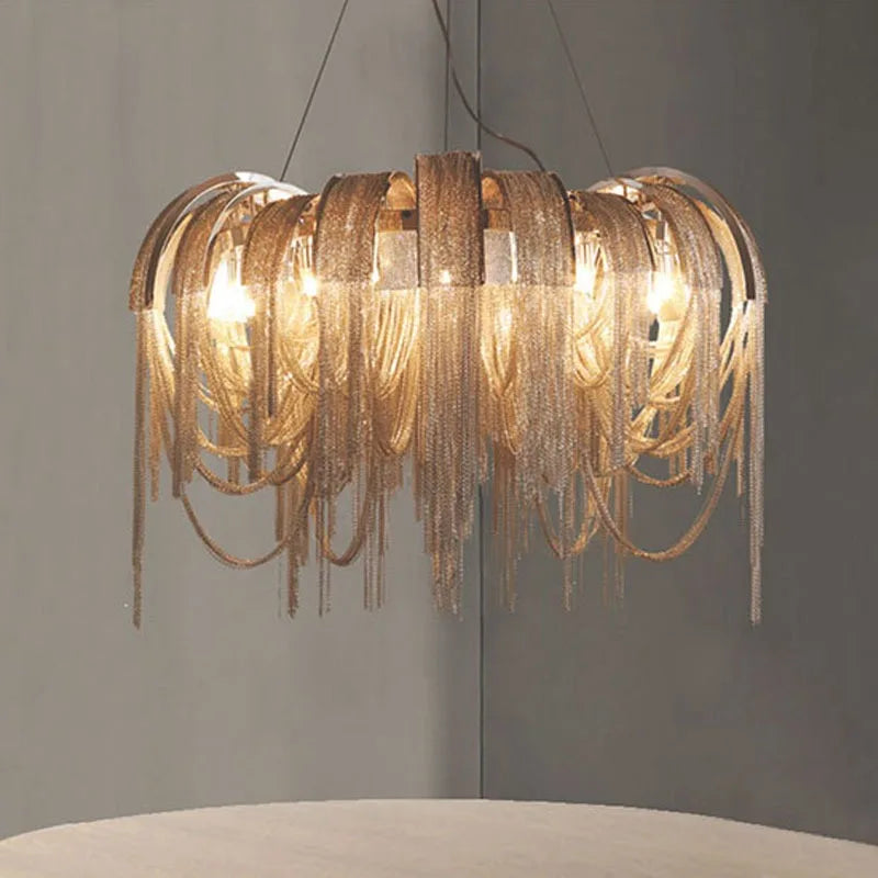 Afralia™ Gold Black Crystal LED Chandelier | Round Oval Living Room Ceiling Light