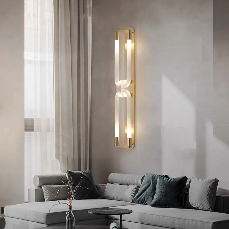 Afralia™ LED Tube Wall Sconce Gold Black White Metal Acrylic Light Fixture