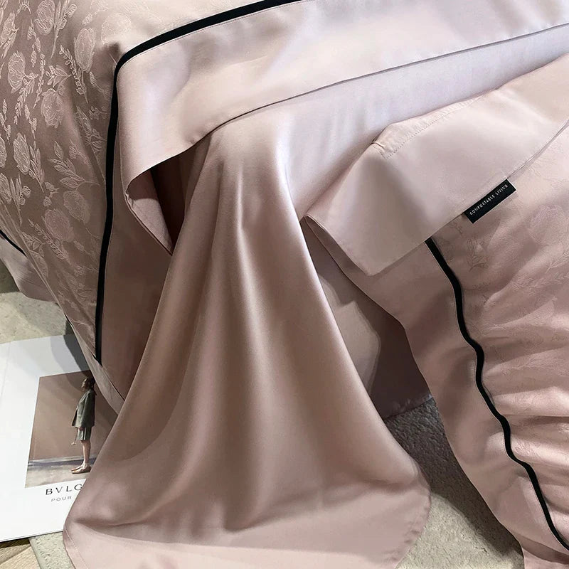 Afralia™ Soft Jacquard Lyocell Bedding Set, 800TC, Silky & Breathable, Natural, Skin Friendly