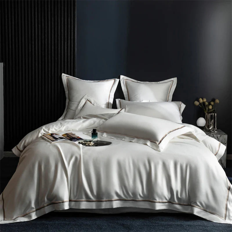 Afralia™ 1000TC Egyptian Cotton Hotel Style Embroidery Bedding Set