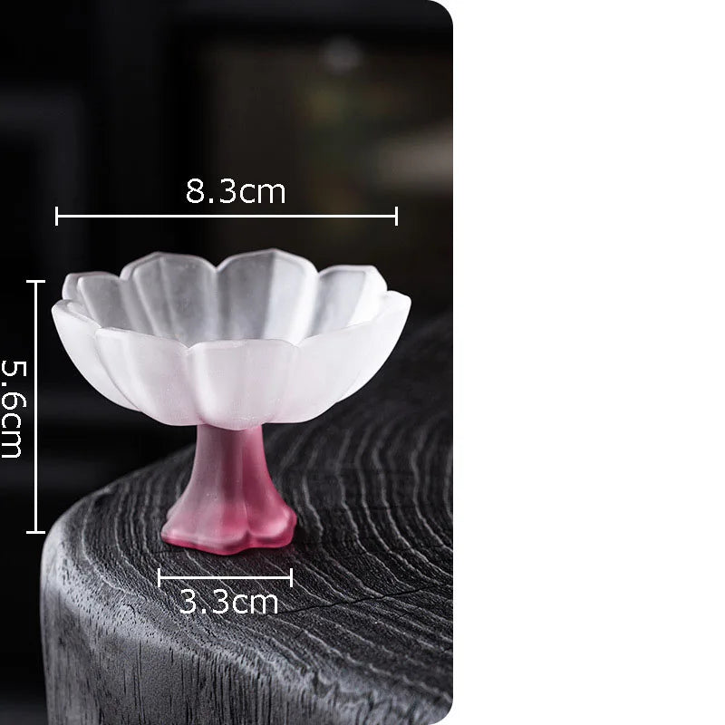 Afralia™ Lotus Flower Glass Tea Cups - Set of 2