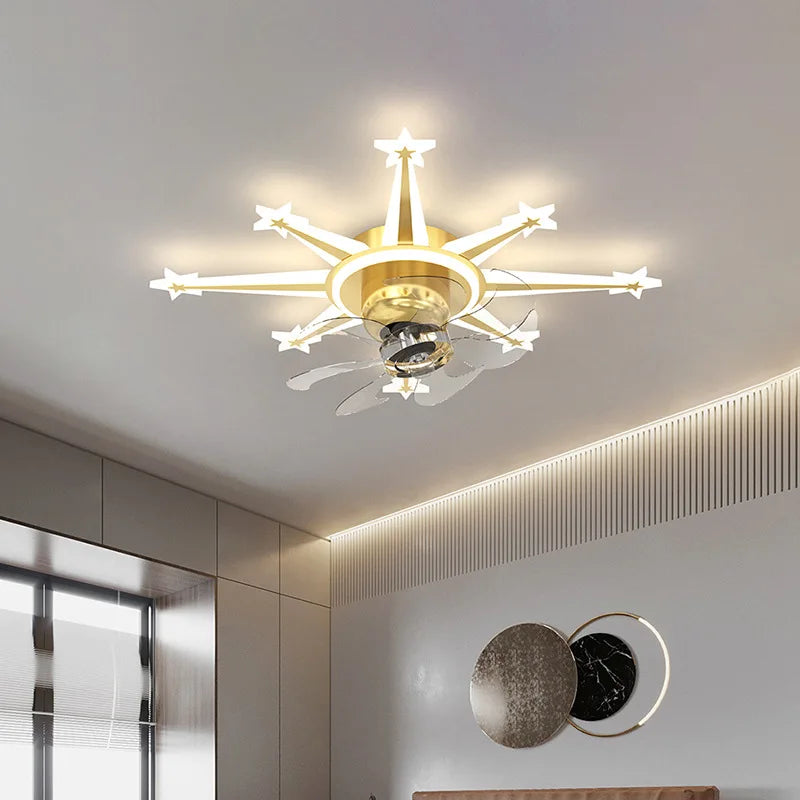 Afralia™ Modern Chandelier Ceiling Fan for Home Decor Lighting Fixture