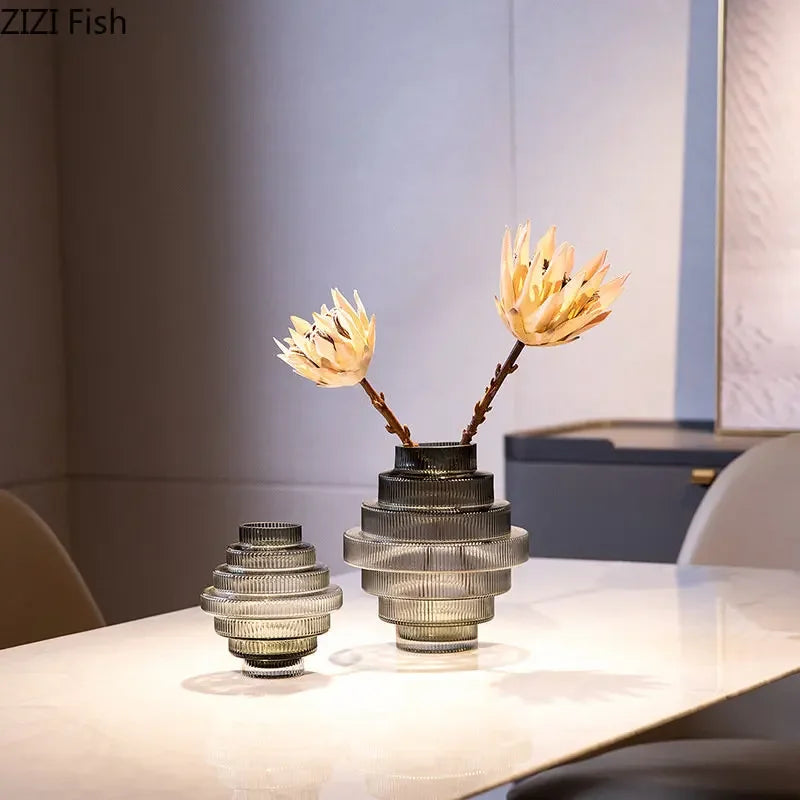Afralia™ Tower Glass Vase Hydroponics Flowers Pots Modern Desk Floral Arrangement Decor
