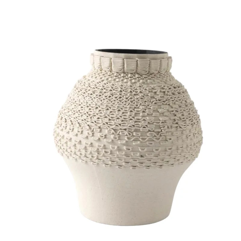 Afralia™ Geometric Folding Ceramic Flower Vase Home Decor Handicrafts