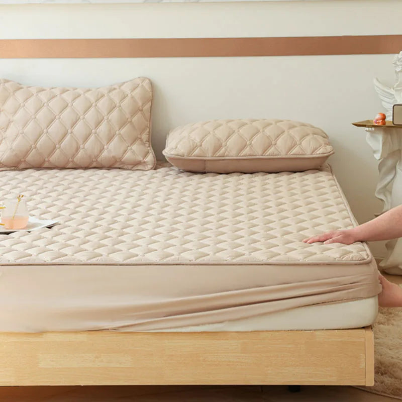 Afralia™ Soft Anti-Slip Fitted Bed Sheet with Thick Stitching – Cozy, Machine Washable Mattress Cover