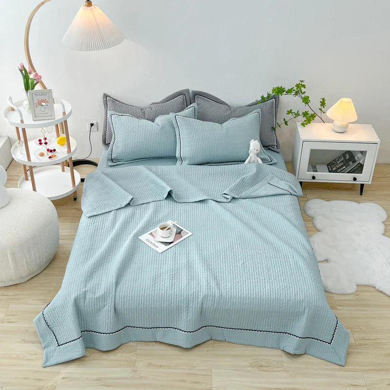 Afralia™ Princess Bubble Yarn Quilted Comforter Set - Elegant Handmade Flowers, Skin-friendly Blanket