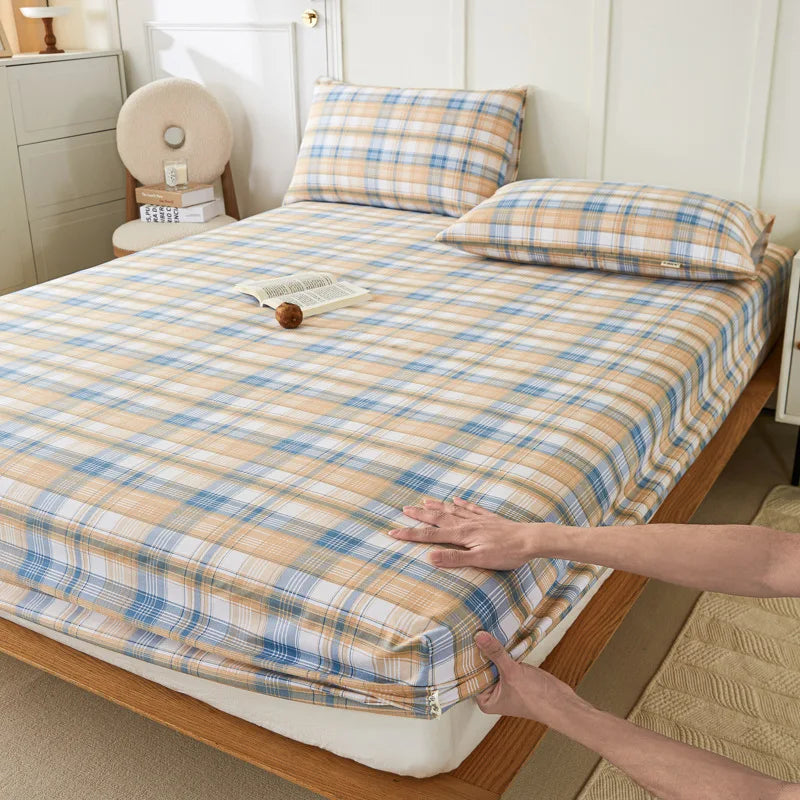 Afralia™ Coarse Cotton Queen Fitted Sheet: Comfortable, Durable Maternal Child Bedding
