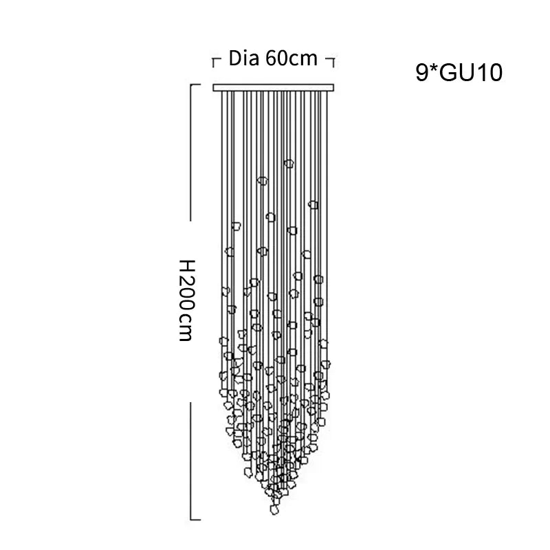 Afralia™ Stone Crystal LED Chandelier: Modern Luxury Lighting for Home Staircase, Living Room, Hallway