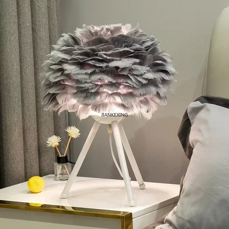 Afralia™ Feather Table Lamp: Romantic Goose Decor for Bedroom, Living Room, Coffee Shop & Wedding