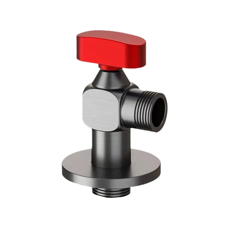 Afralia™ Brass Angle Valve Chrome Gray Corner Bathroom Water Control Tap - 1/2*1/2