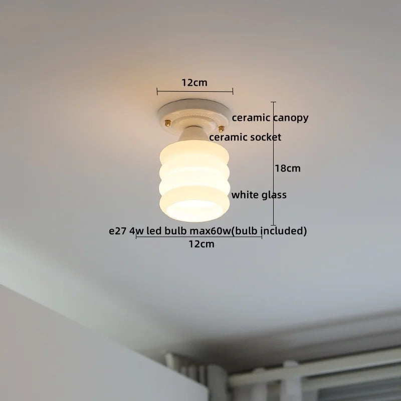Afralia™ LED Canopy Ceiling Light Glass Copper Luminaria De Teto